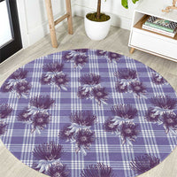 Purple Palaka Hawaii Round Carpet Hawaiian Lehua Blossoms LT05 Purple - Polynesian Pride