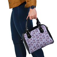 Purple Palaka Hawaii Shoulder Handbag Hawaiian Lehua Blossoms
