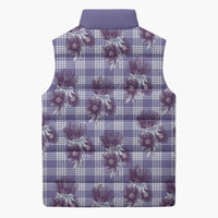 Purple Palaka Hawaii Sleeveless Puffer Jacket Hawaiian Lehua Blossoms LT05 - Polynesian Pride