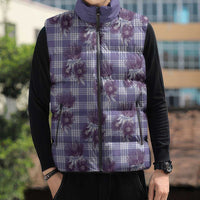 Purple Palaka Hawaii Sleeveless Puffer Jacket Hawaiian Lehua Blossoms LT05 - Polynesian Pride