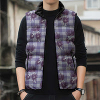 Purple Palaka Hawaii Sleeveless Puffer Jacket Hawaiian Lehua Blossoms LT05 - Polynesian Pride