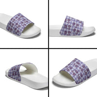 Purple Palaka Hawaii Slide Sandals Hawaiian Lehua Blossoms LT05 - Polynesian Pride