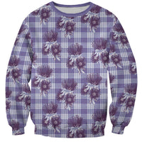 Purple Palaka Hawaii Sweatshirt Hawaiian Lehua Blossoms