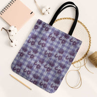 Purple Palaka Hawaii Tote Bag Hawaiian Lehua Blossoms LT05 Black Strap One Size Purple - Polynesian Pride