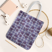 Purple Palaka Hawaii Tote Bag Hawaiian Lehua Blossoms LT05 White Strap One Size Purple - Polynesian Pride