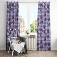 Purple Palaka Hawaii Window Curtain Hawaiian Lehua Blossoms