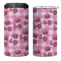Pink Palaka Hawaii 4 in 1 Can Cooler Tumbler Hawaiian Lehua Blossoms LT05 One Size: 16 oz Pink - Polynesian Pride