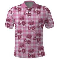 Pink Palaka Hawaii Polo Shirt Hawaiian Lehua Blossoms LT05 Pink - Polynesian Pride