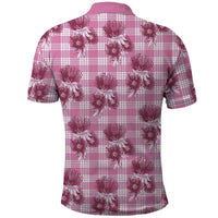 Pink Palaka Hawaii Polo Shirt Hawaiian Lehua Blossoms LT05 - Polynesian Pride