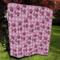 Pink Palaka Hawaii Quilt Hawaiian Lehua Blossoms