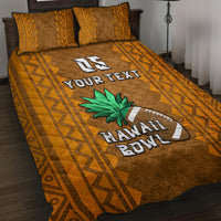 Custom Hawaii Honolulu Football Bowl Quilt Bed Set Simple Style LT05 Brown - Polynesian Pride