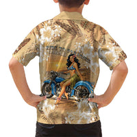 Aloha Hawaii Biker Family Matching Mermaid Dress and Hawaiian Shirt Ride To Paradise LT05 - Polynesian Pride