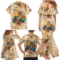 Aloha Hawaii Biker Family Matching Mermaid Dress and Hawaiian Shirt Ride To Paradise LT05 - Polynesian Pride