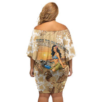 Aloha Hawaii Biker Family Matching Off Shoulder Short Dress and Hawaiian Shirt Ride To Paradise