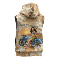 Aloha Hawaii Biker Sleeveless Hoodie Ride To Paradise