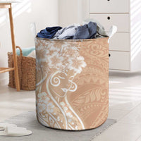 Polynesian Women's Day Laundry Basket Brown Hibiscus Flowers With Polynesian Pattern LT05 Brown - Polynesian Pride
