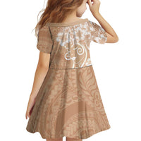 Polynesian Women's Day Family Matching Puletasi and Hawaiian Shirt Brown Hibiscus Flowers With Polynesian Pattern LT05 - Polynesian Pride