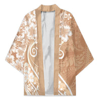 Polynesian Women's Day Kimono Brown Hibiscus Flowers With Polynesian Pattern LT05 Unisex Brown - Polynesian Pride
