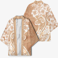 Polynesian Women's Day Kimono Brown Hibiscus Flowers With Polynesian Pattern LT05 - Polynesian Pride