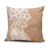 Polynesian Women's Day Pillow Cover Brown Hibiscus Flowers With Polynesian Pattern LT05 Brown - Polynesian Pride