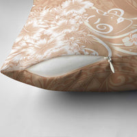 Polynesian Women's Day Pillow Cover Brown Hibiscus Flowers With Polynesian Pattern LT05 - Polynesian Pride