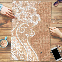 Polynesian Women's Day Puzzle Brown Hibiscus Flowers With Polynesian Pattern LT05 Brown - Polynesian Pride