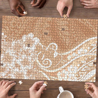 Polynesian Women's Day Puzzle Brown Hibiscus Flowers With Polynesian Pattern LT05 - Polynesian Pride