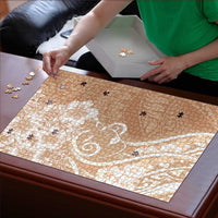 Polynesian Women's Day Puzzle Brown Hibiscus Flowers With Polynesian Pattern LT05 - Polynesian Pride