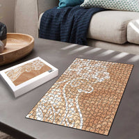 Polynesian Women's Day Puzzle Brown Hibiscus Flowers With Polynesian Pattern LT05 - Polynesian Pride