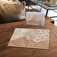 Polynesian Women's Day Puzzle Brown Hibiscus Flowers With Polynesian Pattern LT05 - Polynesian Pride