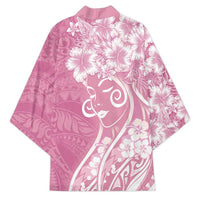 Polynesian Women's Day Kimono Pink Hibiscus Flowers With Polynesian Pattern LT05 - Polynesian Pride