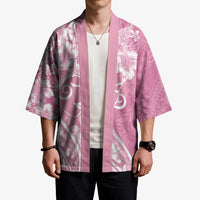 Polynesian Women's Day Kimono Pink Hibiscus Flowers With Polynesian Pattern LT05 - Polynesian Pride