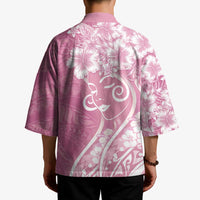 Polynesian Women's Day Kimono Pink Hibiscus Flowers With Polynesian Pattern LT05 - Polynesian Pride