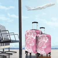 Polynesian Women's Day Luggage Cover Pink Hibiscus Flowers With Polynesian Pattern LT05 - Polynesian Pride