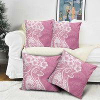 Polynesian Women's Day Pillow Cover Pink Hibiscus Flowers With Polynesian Pattern LT05 - Polynesian Pride