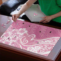 Polynesian Women's Day Puzzle Pink Hibiscus Flowers With Polynesian Pattern LT05 - Polynesian Pride