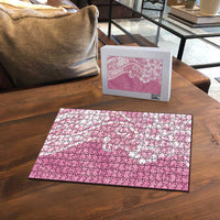 Polynesian Women's Day Puzzle Pink Hibiscus Flowers With Polynesian Pattern LT05 - Polynesian Pride