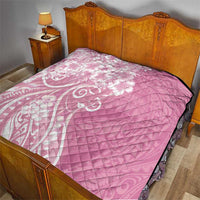 Polynesian Women's Day Quilt Pink Hibiscus Flowers With Polynesian Pattern LT05 - Polynesian Pride