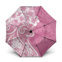Polynesian Women's Day Umbrella Pink Hibiscus Flowers With Polynesian Pattern