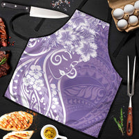 Polynesian Women's Day Apron Purple Hibiscus Flowers With Polynesian Pattern LT05 Purple - Polynesian Pride