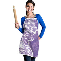 Polynesian Women's Day Apron Purple Hibiscus Flowers With Polynesian Pattern LT05 - Polynesian Pride