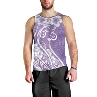 Polynesian Women's Day Men Tank Top Purple Hibiscus Flowers With Polynesian Pattern LT05 - Polynesian Pride