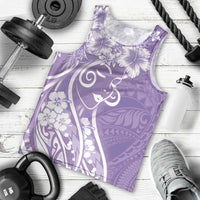 Polynesian Women's Day Men Tank Top Purple Hibiscus Flowers With Polynesian Pattern LT05 - Polynesian Pride
