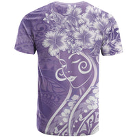 Polynesian Women's Day T Shirt Purple Hibiscus Flowers With Polynesian Pattern LT05 - Polynesian Pride