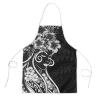 Polynesian Women's Day Apron Black Hibiscus Flowers With Polynesian Pattern LT05 Black - Polynesian Pride