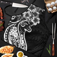 Polynesian Women's Day Apron Black Hibiscus Flowers With Polynesian Pattern LT05 Black - Polynesian Pride