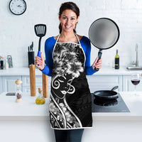 Polynesian Women's Day Apron Black Hibiscus Flowers With Polynesian Pattern LT05 - Polynesian Pride
