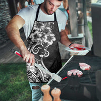 Polynesian Women's Day Apron Black Hibiscus Flowers With Polynesian Pattern LT05 - Polynesian Pride