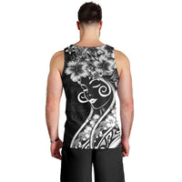 Polynesian Women's Day Men Tank Top Black Hibiscus Flowers With Polynesian Pattern LT05 - Polynesian Pride