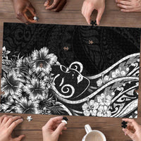 Polynesian Women's Day Puzzle Black Hibiscus Flowers With Polynesian Pattern LT05 - Polynesian Pride